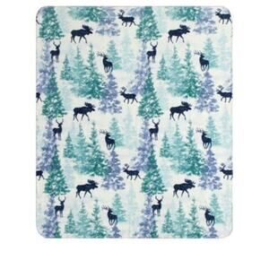 Holiday Time Super Soft Plush Throw Wilderness 50X60 White Background